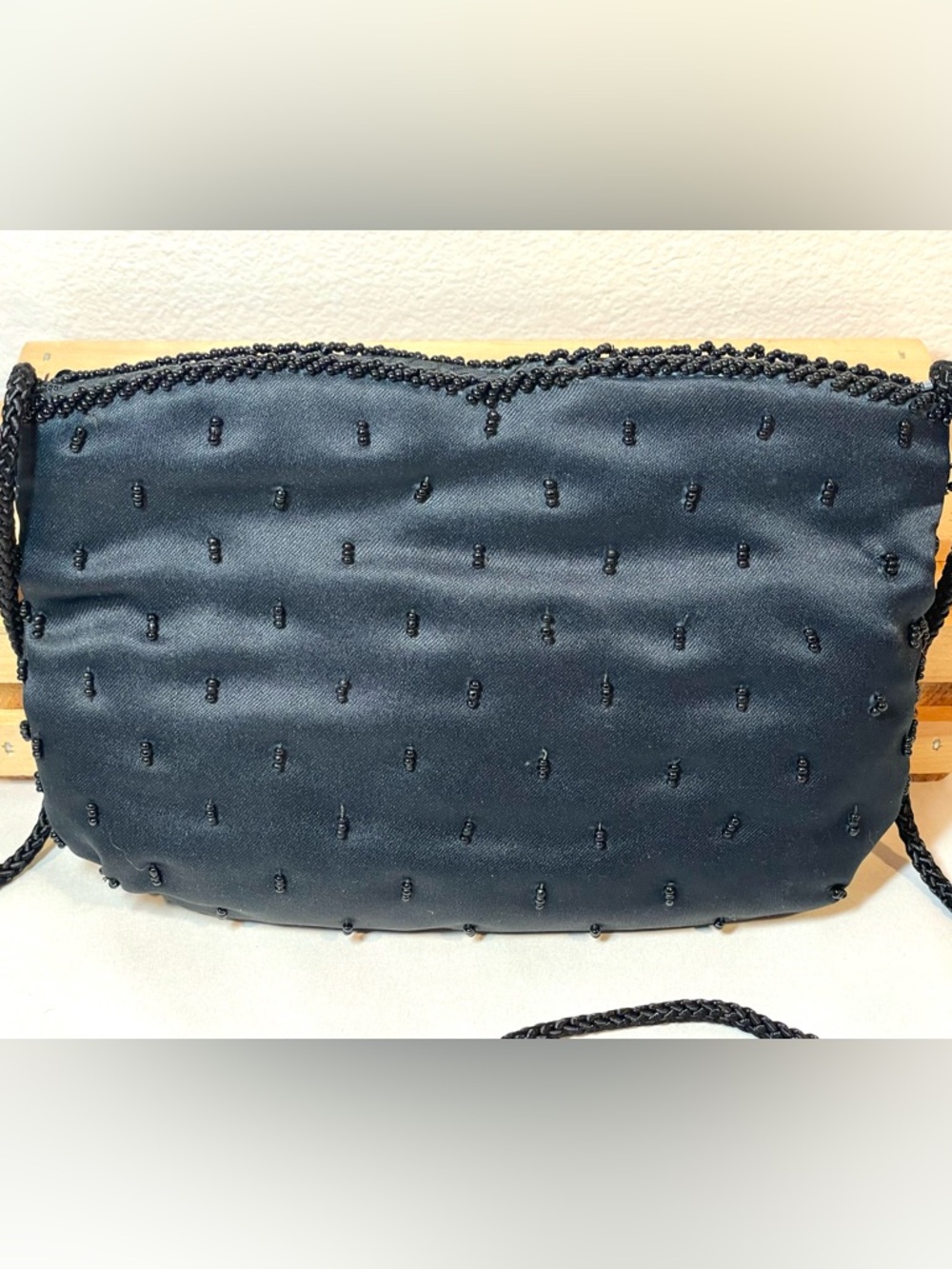 Black Silver Copper Sequin Evening Clutch Handbag | 19” Strap | Like New - Picture 5 of 13